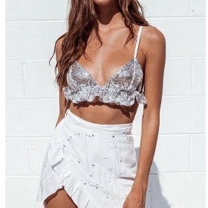 Her Pony The Label Silver Sparkle Bralette